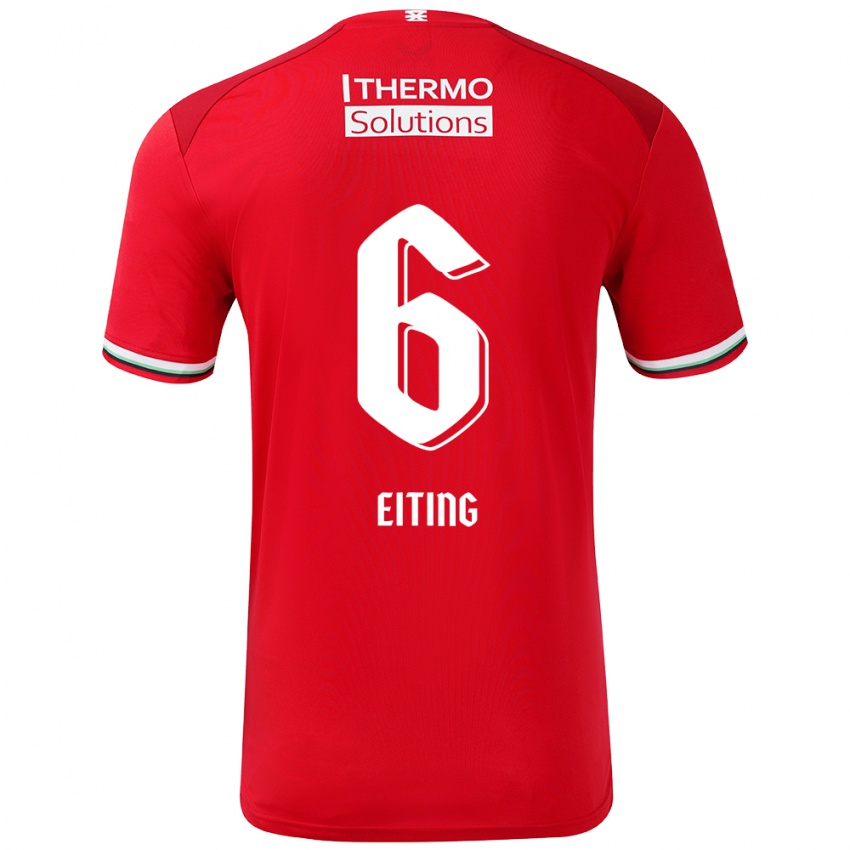 Kinder Carel Eiting #6 Rot Weiß Heimtrikot Trikot 2024/25 T-Shirt