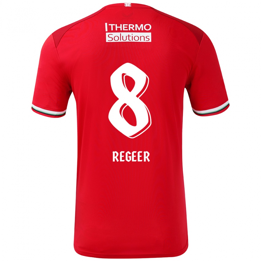 Kinder Youri Regeer #8 Rot Weiß Heimtrikot Trikot 2024/25 T-Shirt