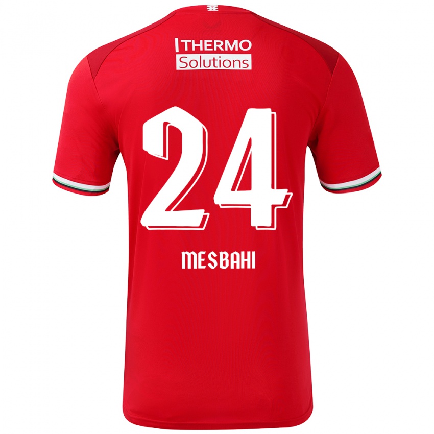 Kinder Juliën Mesbahi #24 Rot Weiß Heimtrikot Trikot 2024/25 T-Shirt