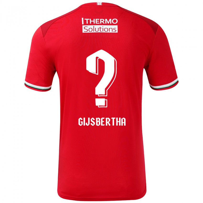 Kinder Tyrese Gijsbertha #0 Rot Weiß Heimtrikot Trikot 2024/25 T-Shirt