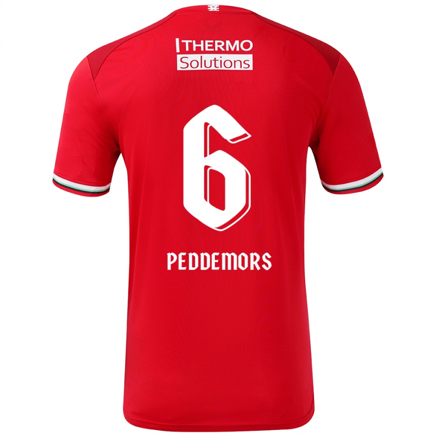 Kinder Ella Peddemors #6 Rot Weiß Heimtrikot Trikot 2024/25 T-Shirt