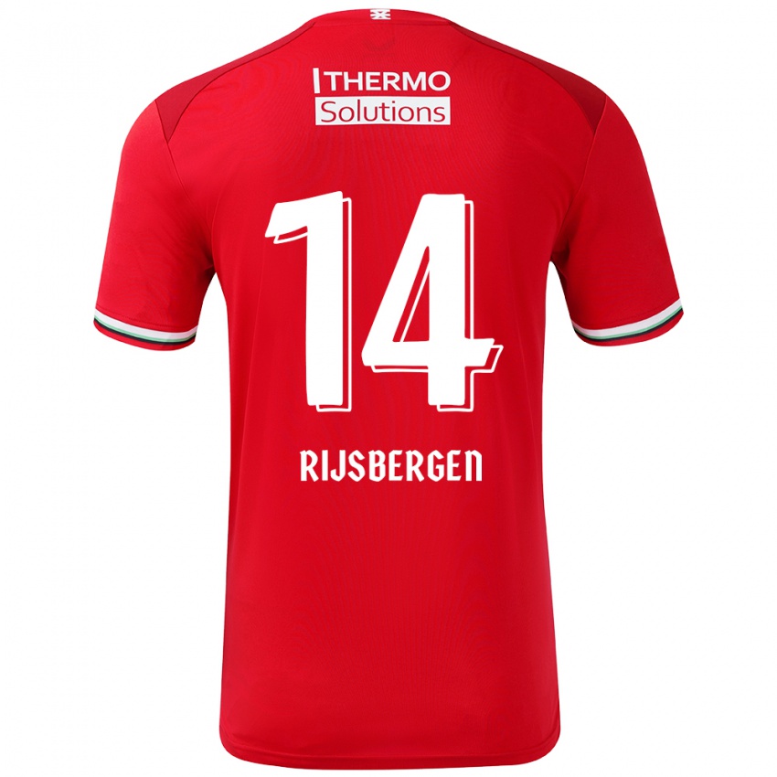 Kinder Liz Rijsbergen #14 Rot Weiß Heimtrikot Trikot 2024/25 T-Shirt