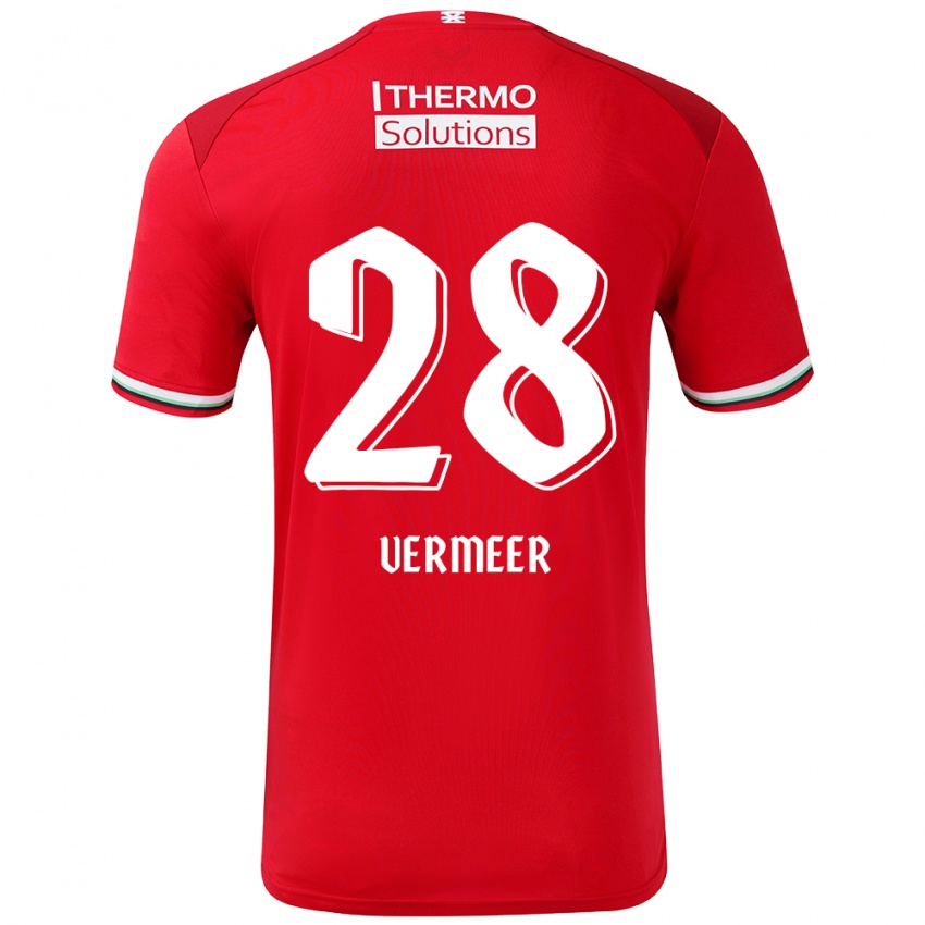 Kinder Sofie Rianne Vermeer #28 Rot Weiß Heimtrikot Trikot 2024/25 T-Shirt