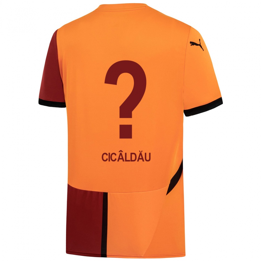 Kinder Alexandru Cicâldău #0 Gelb Rot Heimtrikot Trikot 2024/25 T-Shirt