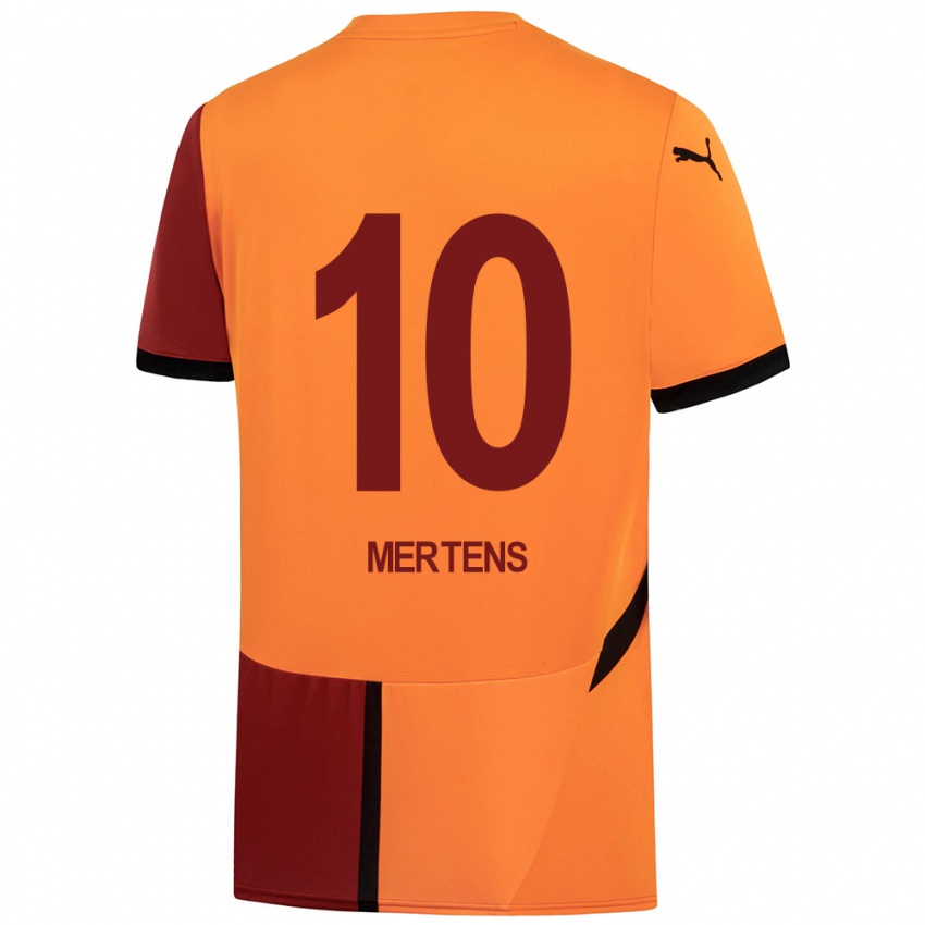 Kinder Dries Mertens #10 Gelb Rot Heimtrikot Trikot 2024/25 T-Shirt