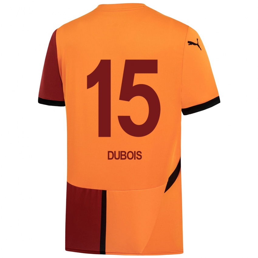 Kinder Léo Dubois #15 Gelb Rot Heimtrikot Trikot 2024/25 T-Shirt