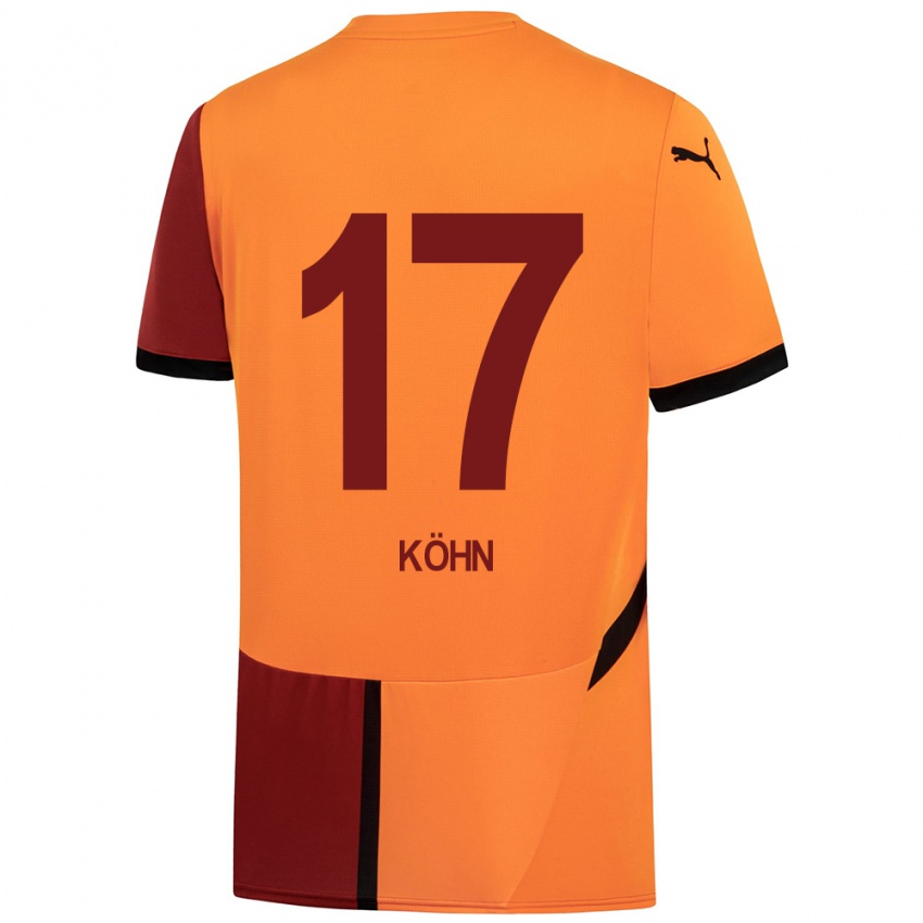 Kinder Derrick Köhn #17 Gelb Rot Heimtrikot Trikot 2024/25 T-Shirt