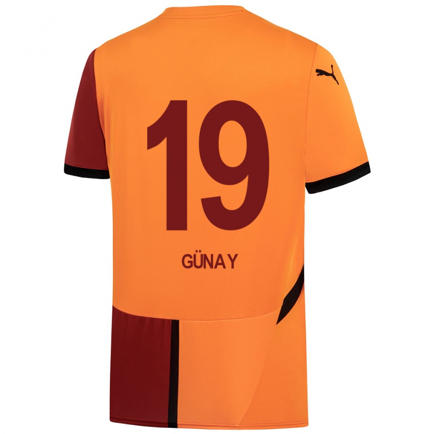 Kinder Günay Güvenç #19 Gelb Rot Heimtrikot Trikot 2024/25 T-Shirt