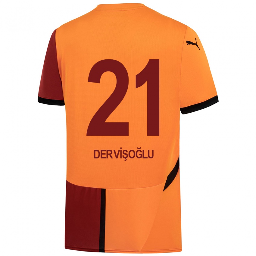 Kinder Halil Dervişoğlu #21 Gelb Rot Heimtrikot Trikot 2024/25 T-Shirt