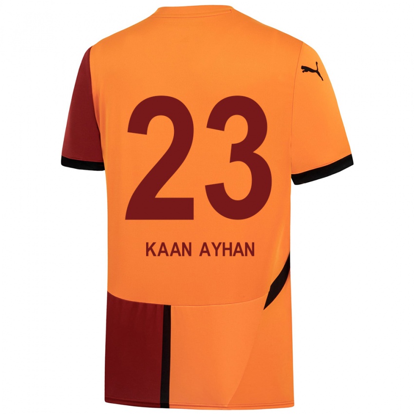 Kinder Kaan Ayhan #23 Gelb Rot Heimtrikot Trikot 2024/25 T-Shirt