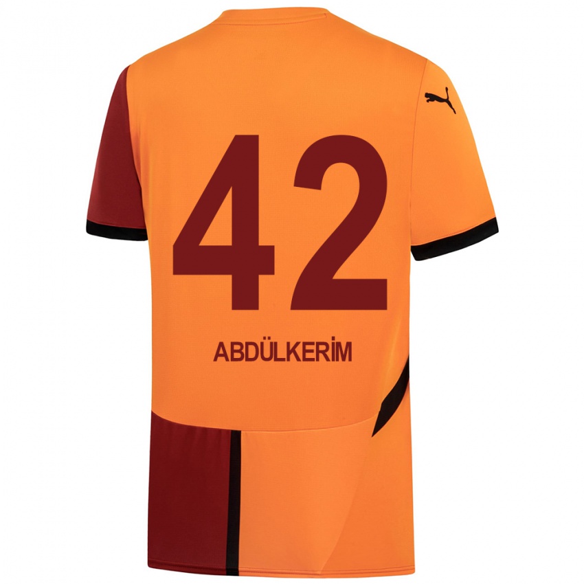 Kinder Abdülkerim Bardakcı #42 Gelb Rot Heimtrikot Trikot 2024/25 T-Shirt