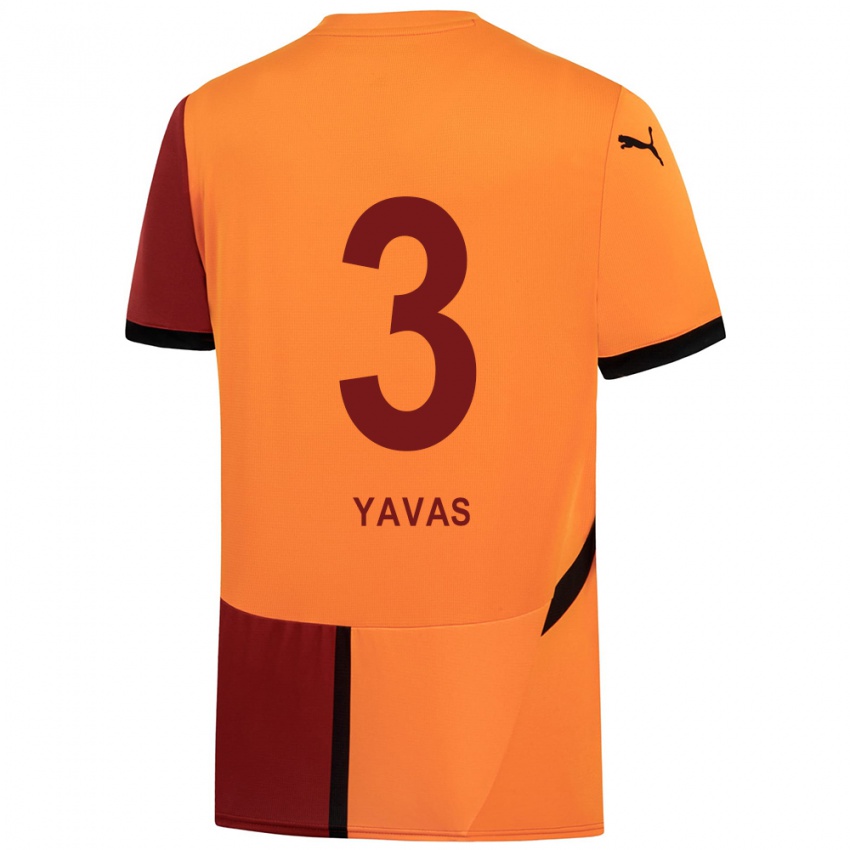 Kinder Arda Yavas #3 Gelb Rot Heimtrikot Trikot 2024/25 T-Shirt