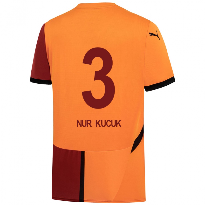 Kinder Rabia Nur Küçük #3 Gelb Rot Heimtrikot Trikot 2024/25 T-Shirt