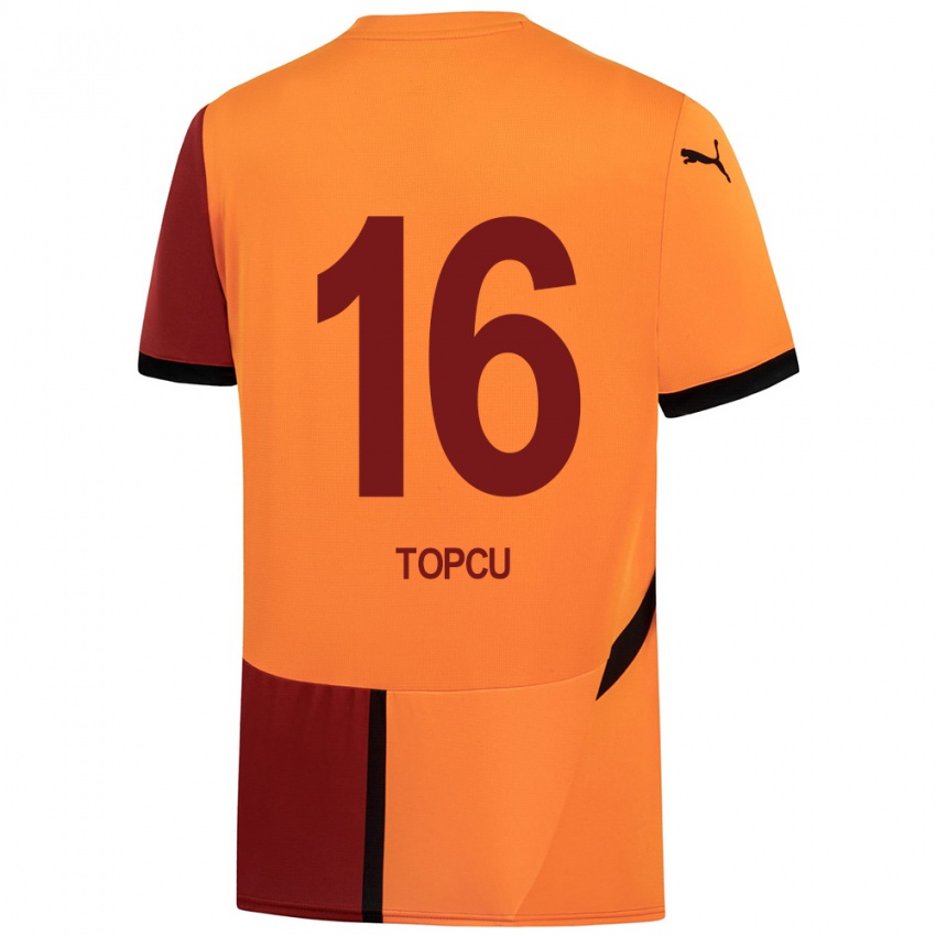 Kinder Ebru Topçu #16 Gelb Rot Heimtrikot Trikot 2024/25 T-Shirt