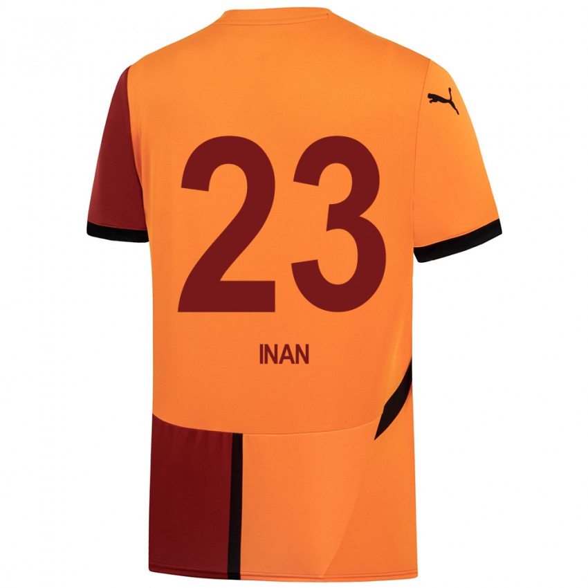 Kinder Müge İnan #23 Gelb Rot Heimtrikot Trikot 2024/25 T-Shirt