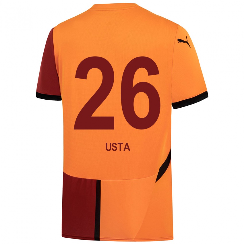 Kinder Alanur Usta #26 Gelb Rot Heimtrikot Trikot 2024/25 T-Shirt