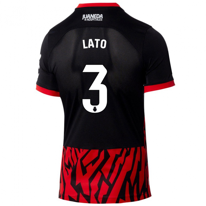 Kinder Toni Lato #3 Schwarz Rot Heimtrikot Trikot 2024/25 T-Shirt