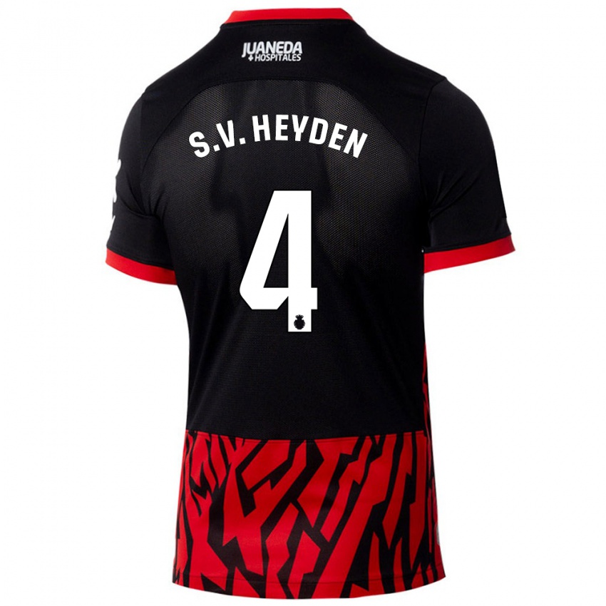 Kinder Siebe Van Der Heyden #4 Schwarz Rot Heimtrikot Trikot 2024/25 T-Shirt