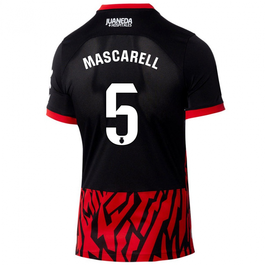 Kinder Omar Mascarell #5 Schwarz Rot Heimtrikot Trikot 2024/25 T-Shirt