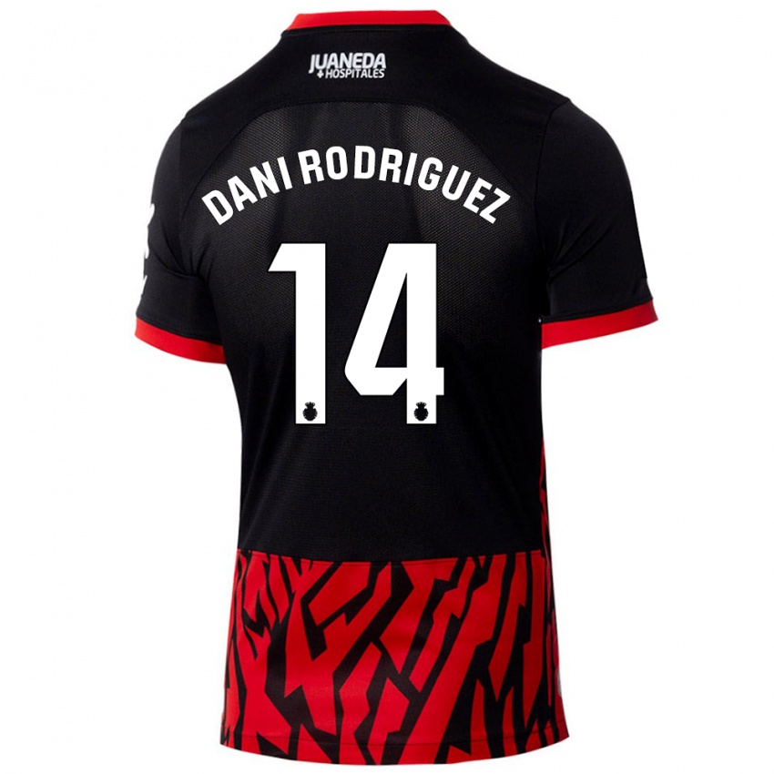 Kinder Dani Rodríguez #14 Schwarz Rot Heimtrikot Trikot 2024/25 T-Shirt