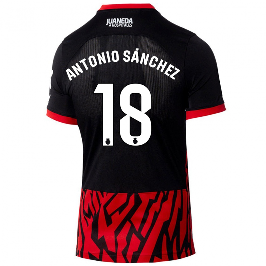 Kinder Antonio Sánchez #18 Schwarz Rot Heimtrikot Trikot 2024/25 T-Shirt