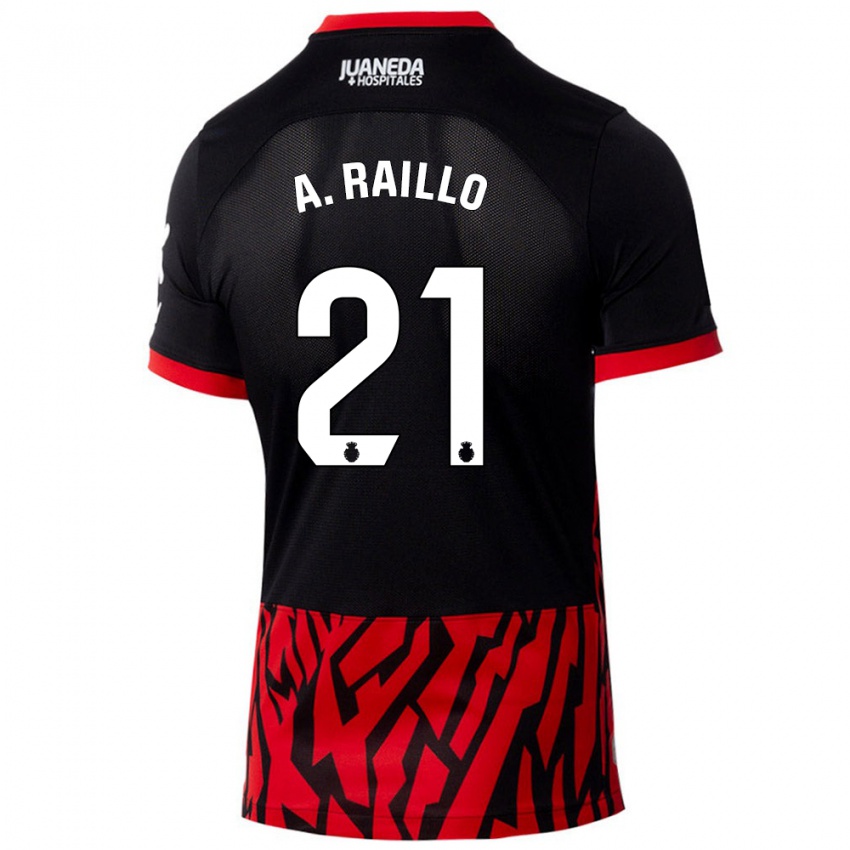 Kinder Antonio Raíllo #21 Schwarz Rot Heimtrikot Trikot 2024/25 T-Shirt