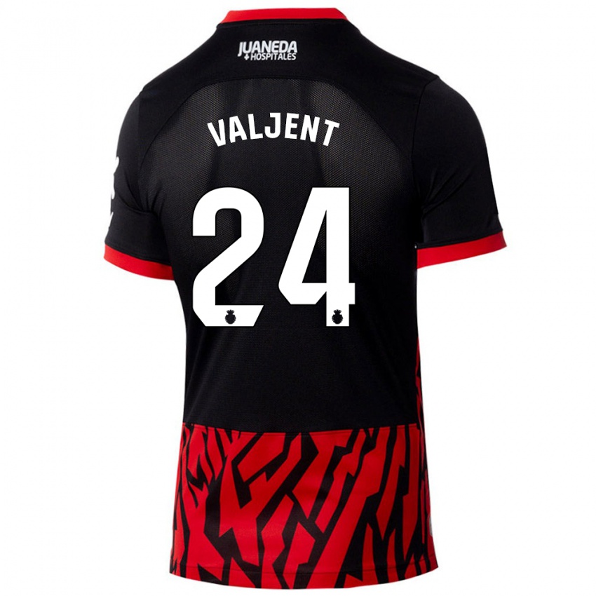 Kinder Martin Valjent #24 Schwarz Rot Heimtrikot Trikot 2024/25 T-Shirt