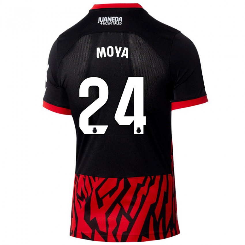 Kinder Pablo Moyá #24 Schwarz Rot Heimtrikot Trikot 2024/25 T-Shirt