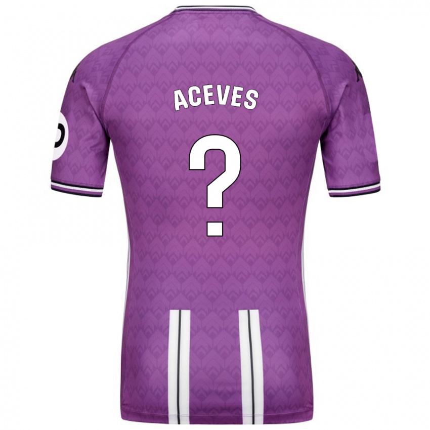 Kinder Álvaro Aceves #0 Violett Weiß Heimtrikot Trikot 2024/25 T-Shirt