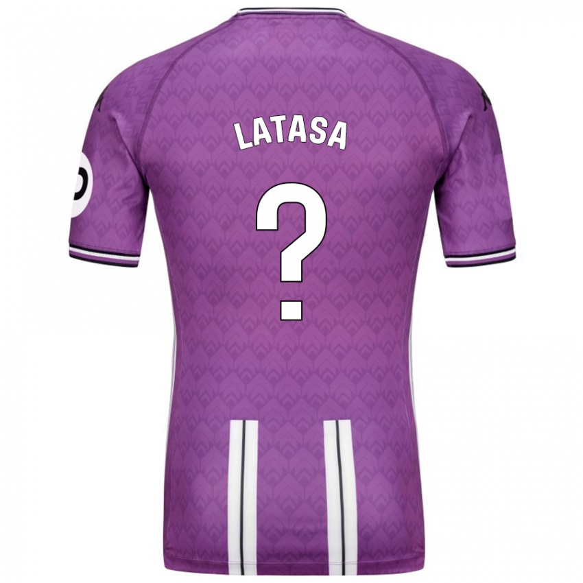 Kinder Juanmi Latasa #0 Violett Weiß Heimtrikot Trikot 2024/25 T-Shirt