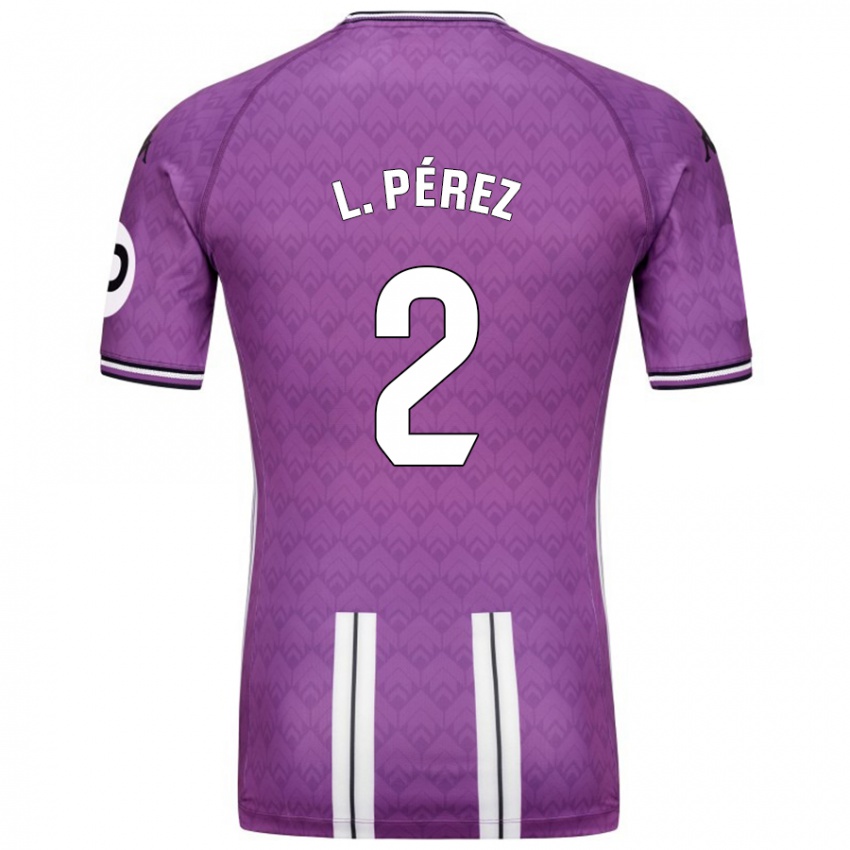 Kinder Luis Pérez #2 Violett Weiß Heimtrikot Trikot 2024/25 T-Shirt