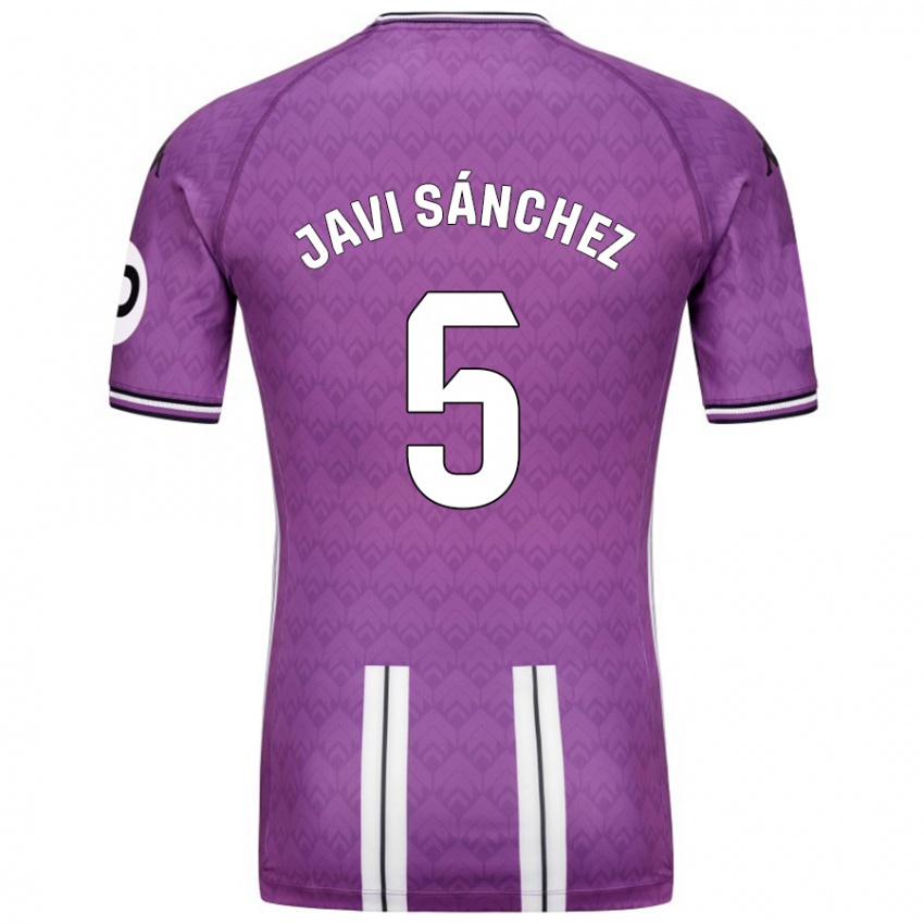 Kinder Javi Sánchez #5 Violett Weiß Heimtrikot Trikot 2024/25 T-Shirt