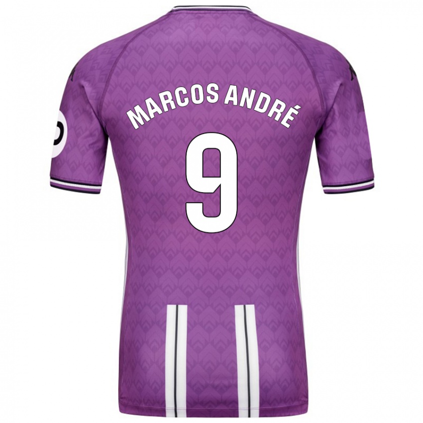 Kinder Marcos André #9 Violett Weiß Heimtrikot Trikot 2024/25 T-Shirt