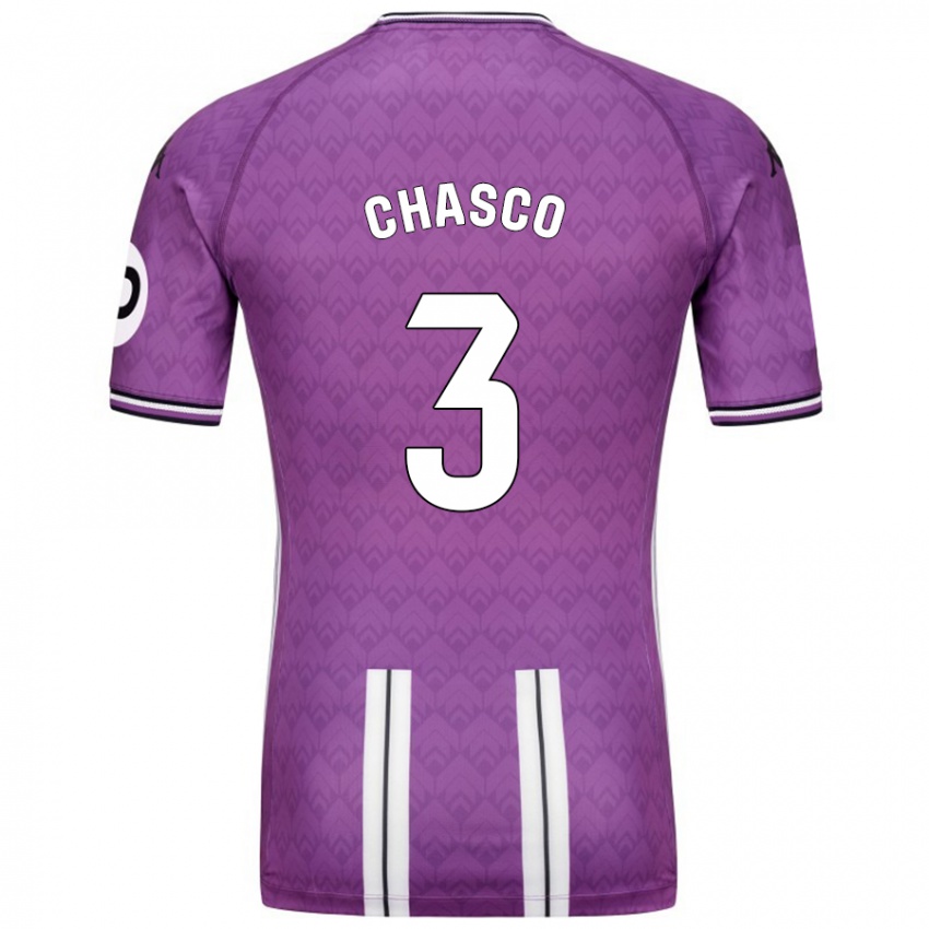 Kinder Raúl Chasco #3 Violett Weiß Heimtrikot Trikot 2024/25 T-Shirt