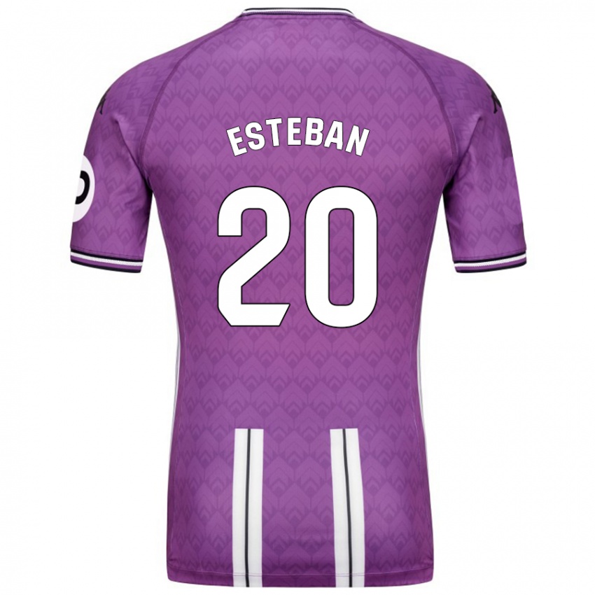 Kinder Sergio Esteban #20 Violett Weiß Heimtrikot Trikot 2024/25 T-Shirt