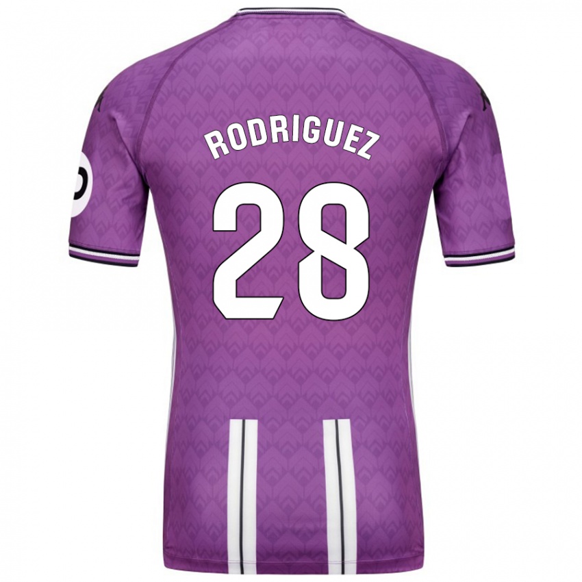 Kinder Yago Rodríguez #28 Violett Weiß Heimtrikot Trikot 2024/25 T-Shirt