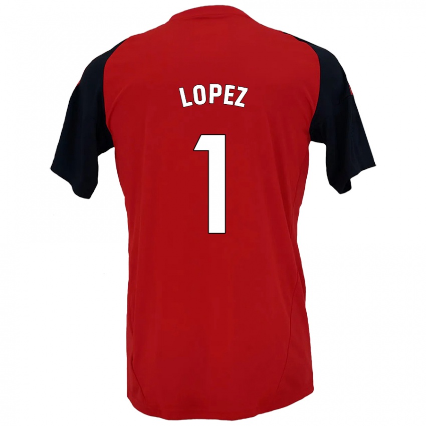 Kinder Luis López #1 Rot Schwarz Heimtrikot Trikot 2024/25 T-Shirt