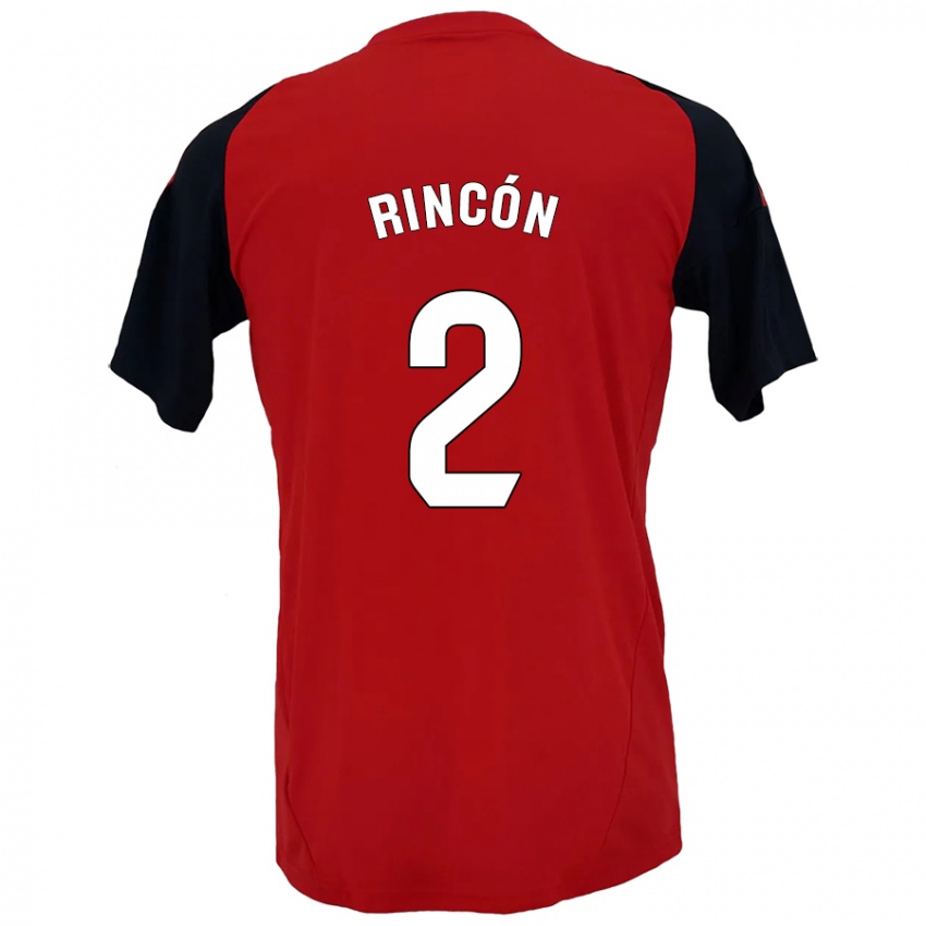 Kinder Hugo Rincón #2 Rot Schwarz Heimtrikot Trikot 2024/25 T-Shirt