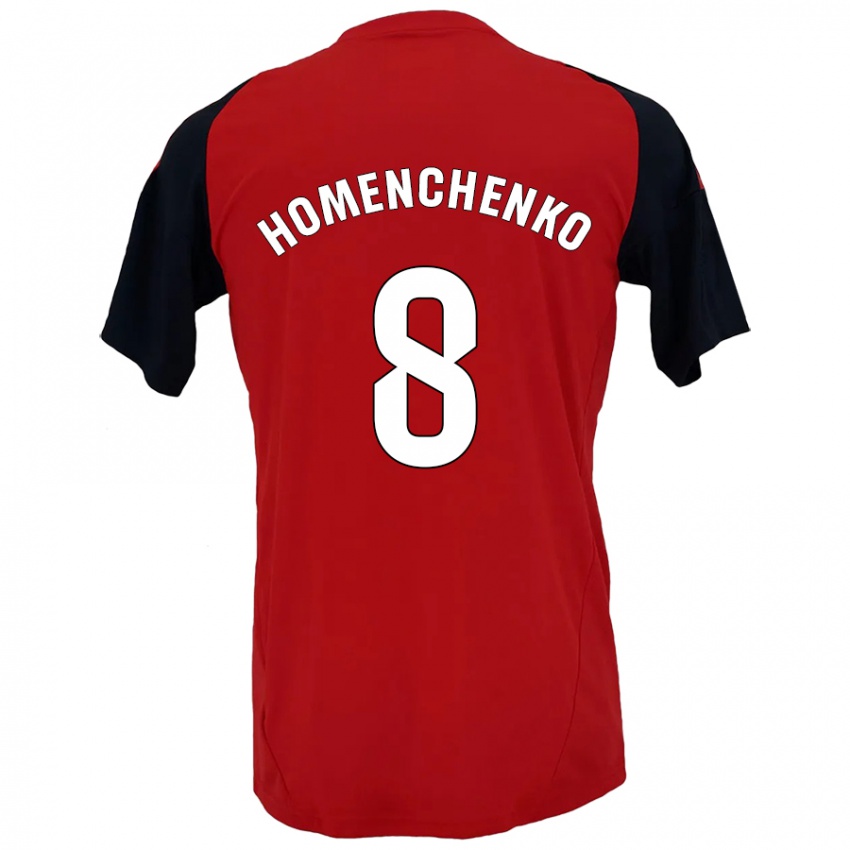 Kinder Santiago Homenchenko #8 Rot Schwarz Heimtrikot Trikot 2024/25 T-Shirt