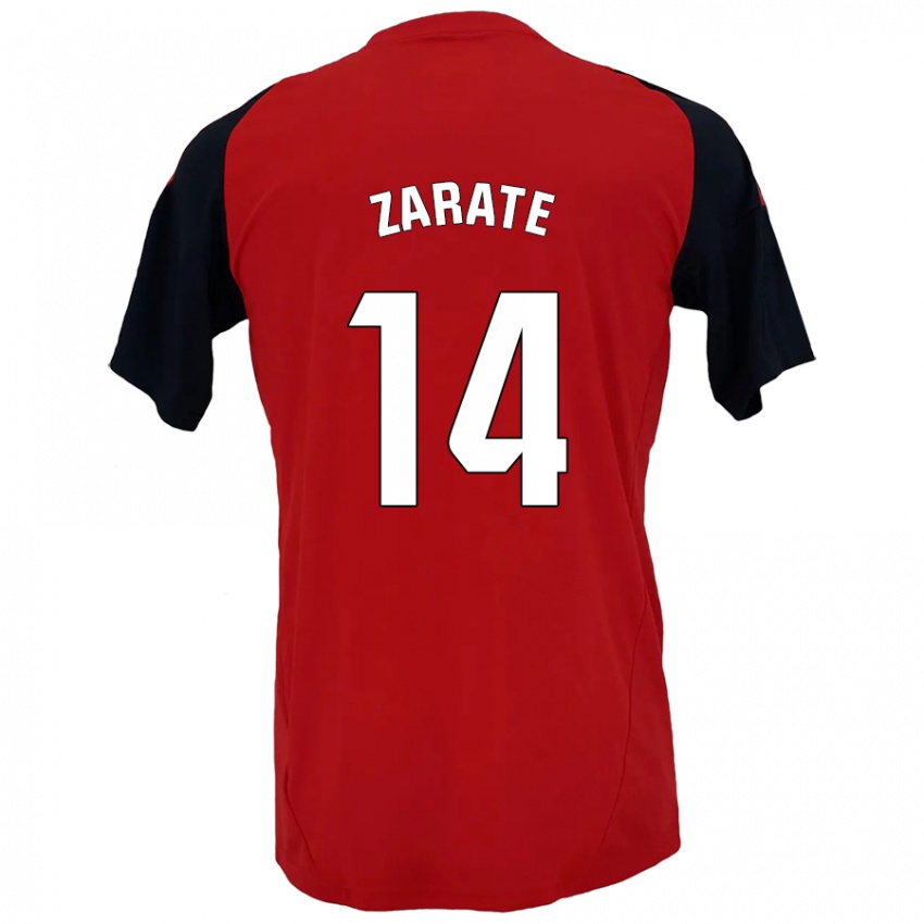 Kinder Hugo Zárate #14 Rot Schwarz Heimtrikot Trikot 2024/25 T-Shirt