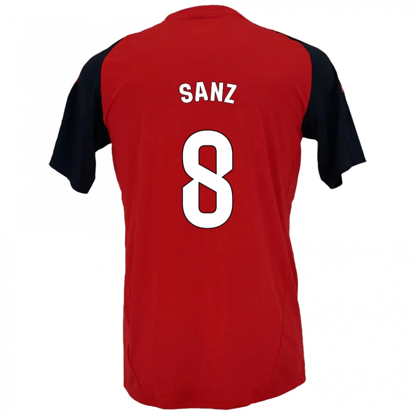 Kinder Álvaro Sanz #8 Rot Schwarz Heimtrikot Trikot 2024/25 T-Shirt