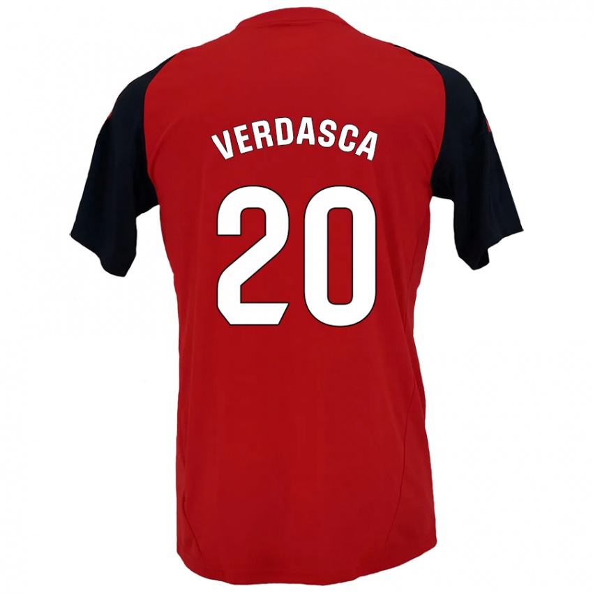 Kinder Diogo Verdasca #20 Rot Schwarz Heimtrikot Trikot 2024/25 T-Shirt