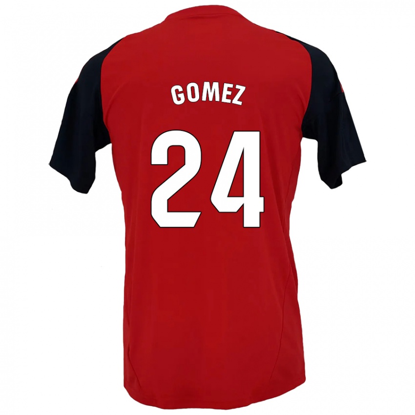 Kinder Jonathan Gómez #24 Rot Schwarz Heimtrikot Trikot 2024/25 T-Shirt