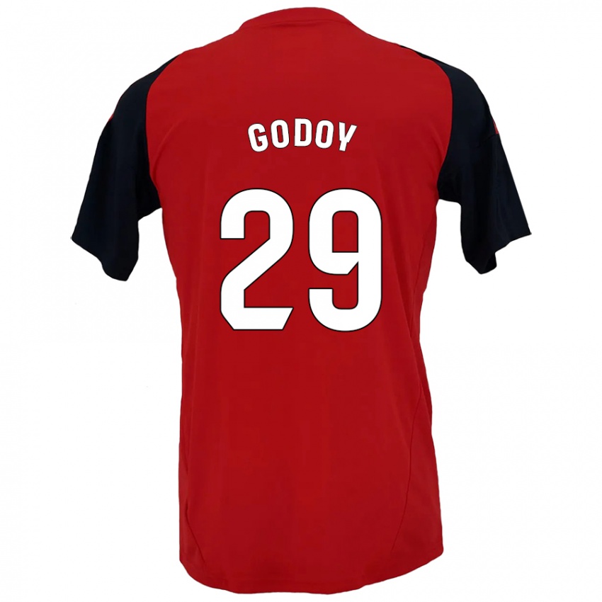 Kinder Alan Godoy #29 Rot Schwarz Heimtrikot Trikot 2024/25 T-Shirt