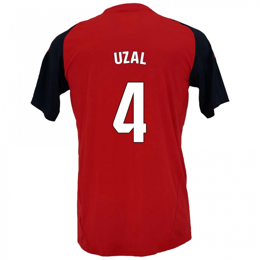 Kinder Yeray Uzal #4 Rot Schwarz Heimtrikot Trikot 2024/25 T-Shirt