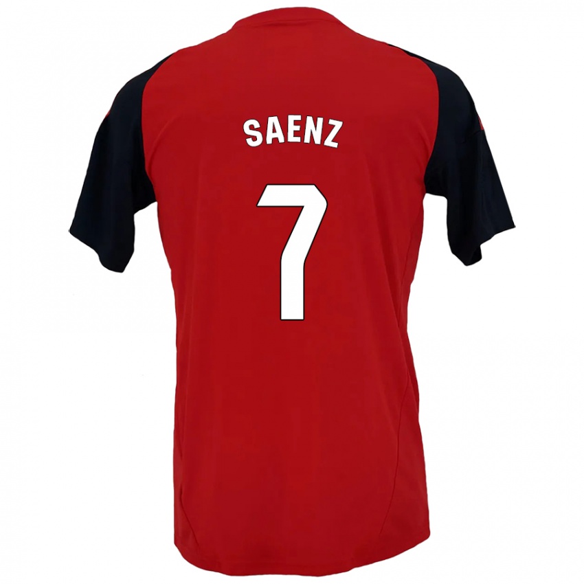 Kinder Raúl Sáenz #7 Rot Schwarz Heimtrikot Trikot 2024/25 T-Shirt