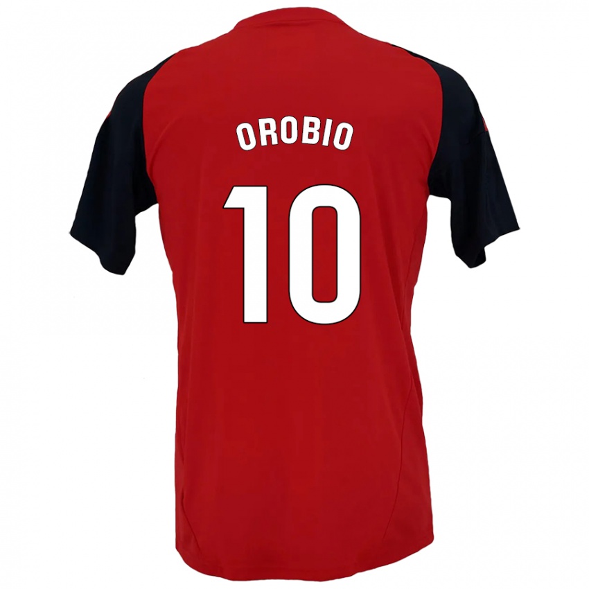 Kinder Ekhiotz Orobio #10 Rot Schwarz Heimtrikot Trikot 2024/25 T-Shirt