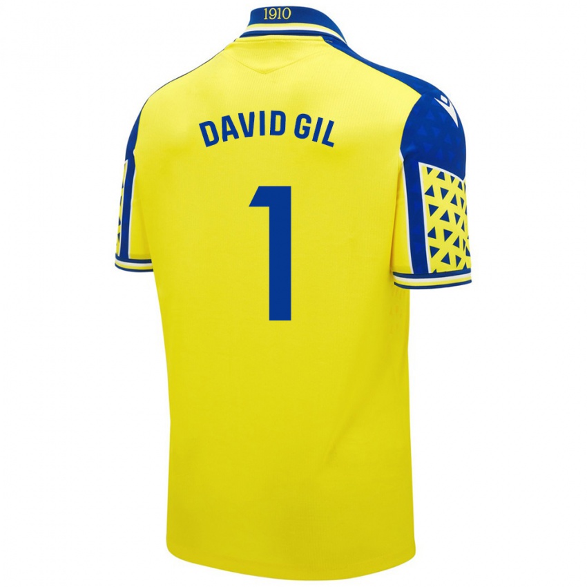 Kinder David Gil #1 Gelb Blau Heimtrikot Trikot 2024/25 T-Shirt