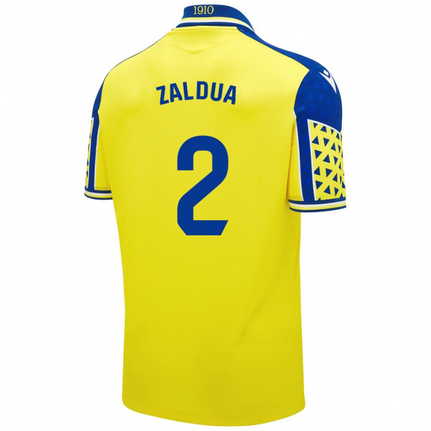 Kinder Joseba Zaldua #2 Gelb Blau Heimtrikot Trikot 2024/25 T-Shirt