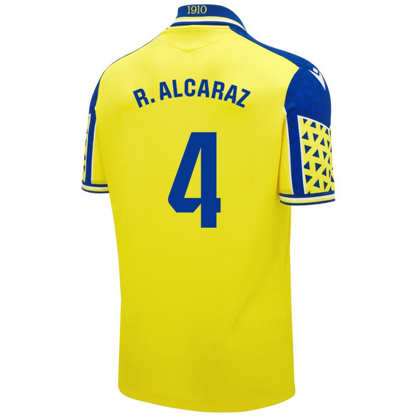 Kinder Rubén Alcaraz #4 Gelb Blau Heimtrikot Trikot 2024/25 T-Shirt